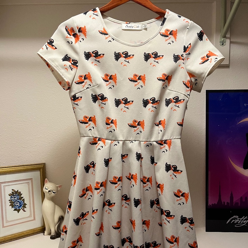 Sunny girl koi fish dress